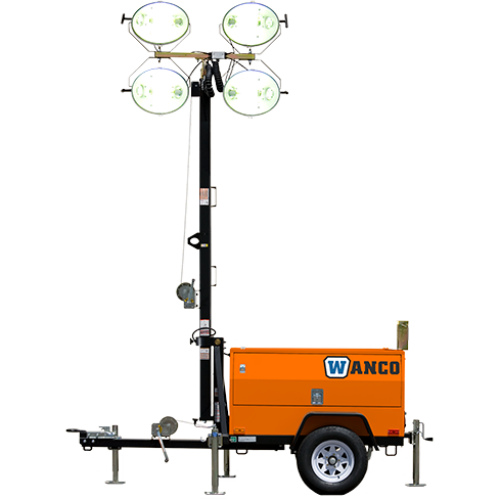 Towable Light Tower with 8-15 kW Generator, Diesel Powered